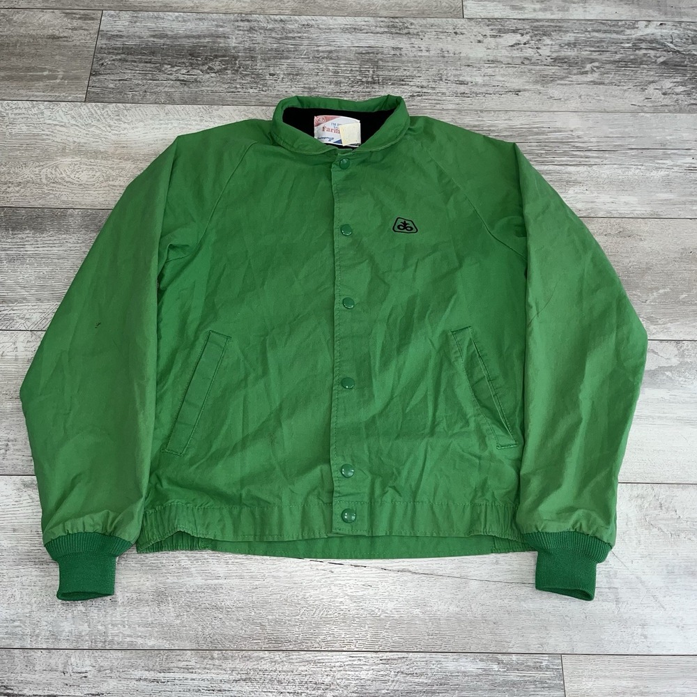 VTG Swingster I'm Proud To Be A Farmer Jacket Pioneer Seed Logo Men's Sz Small